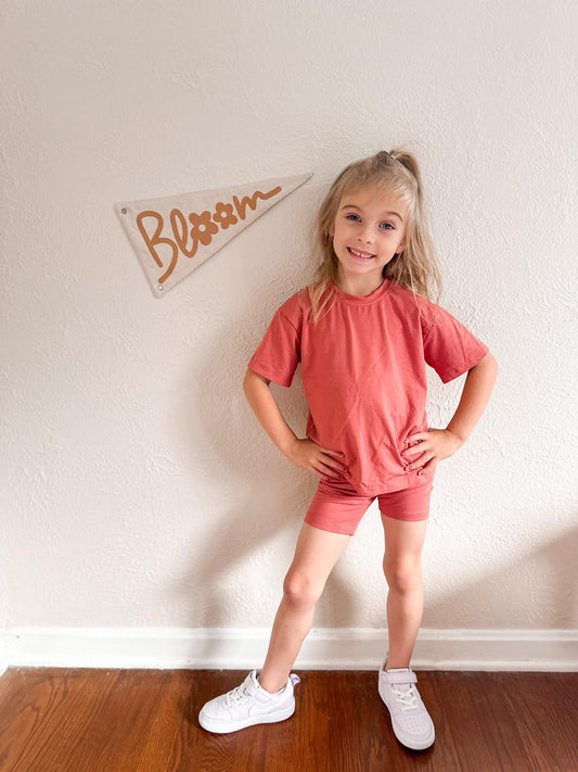 Bamboo Tee & Bike Shorts - sold as separates by Little Joy Co., product view 2