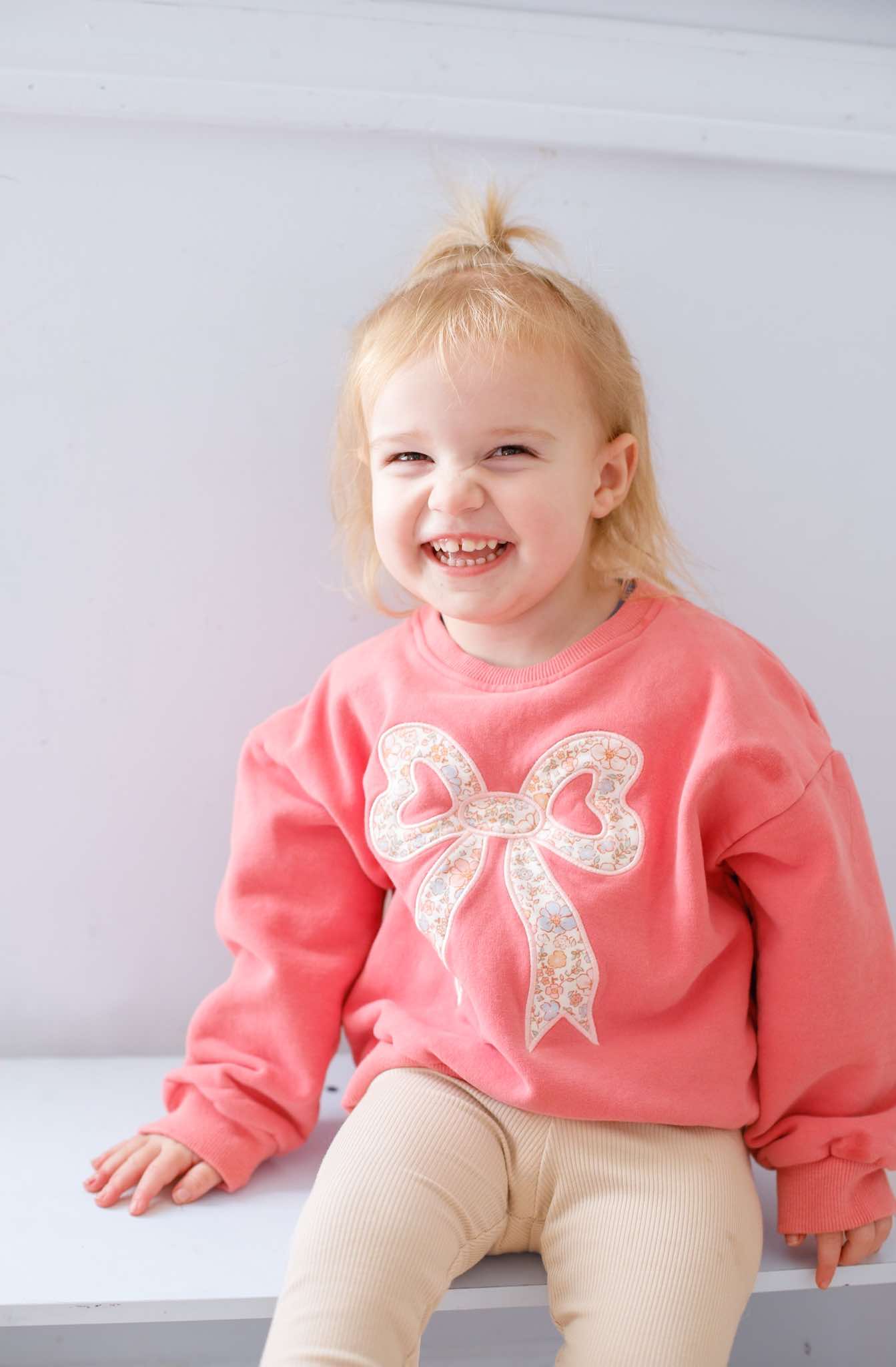 Applique Floral Bow Crewneck Sweatshirt by Little Joy Co., product view 12