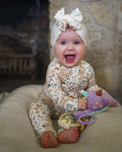 Pastel Petals Modal Zippy Romper by Little Joy Co., product view 5