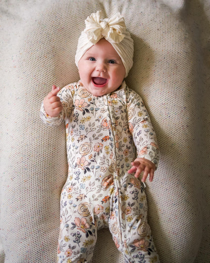 Pastel Petals Modal Zippy Romper by Little Joy Co., product view 6