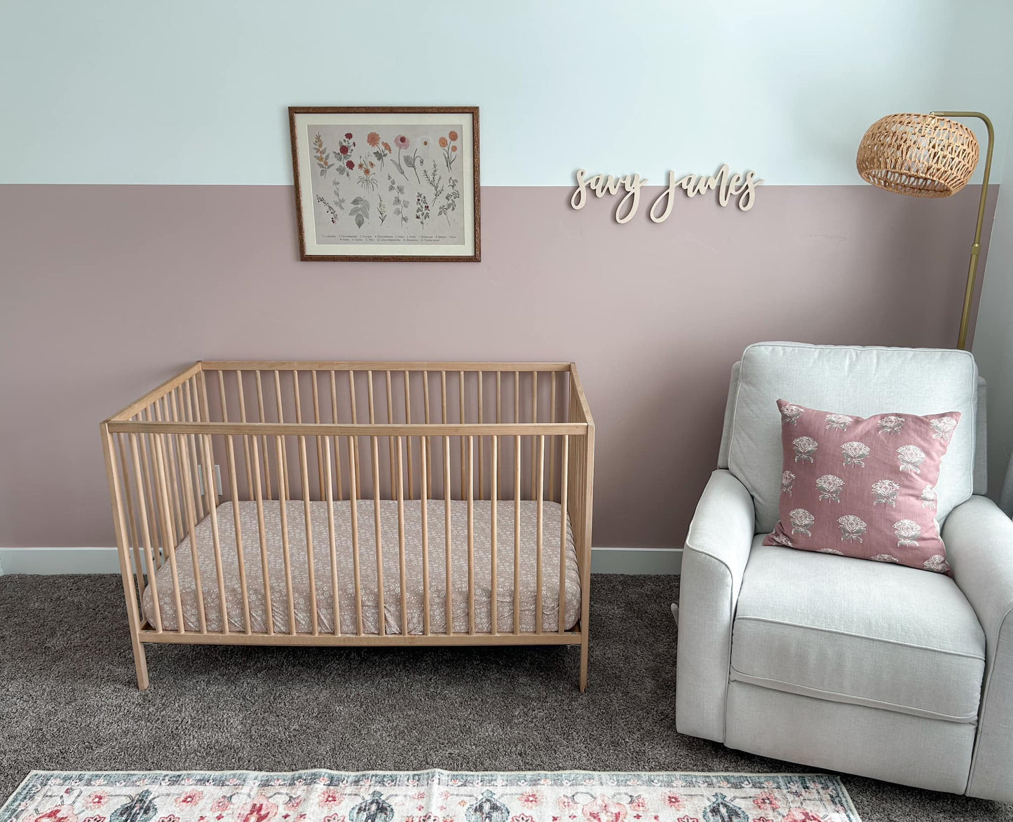 Dainty Ditsy Bamboo Crib Sheet by Little Joy Co., product view 2