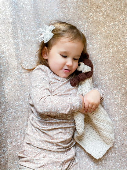 Dainty Ditsy Bamboo Crib Sheet by Little Joy Co., product view 4