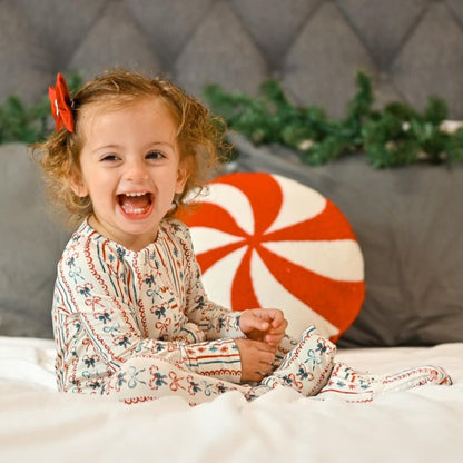 Candy Cane Lane Bamboo Christmas Pajamas - Zippy by Little Joy Co., product view 4