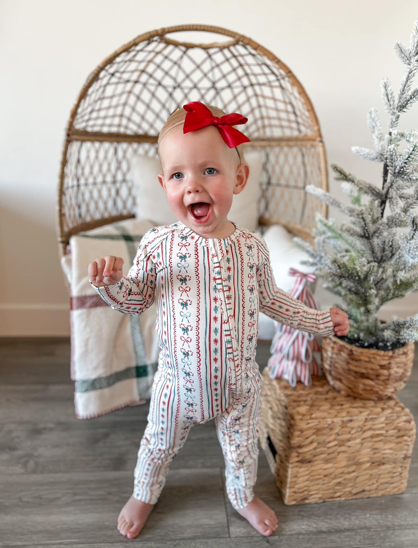 Candy Cane Lane Bamboo Christmas Pajamas - Zippy by Little Joy Co., product view 10