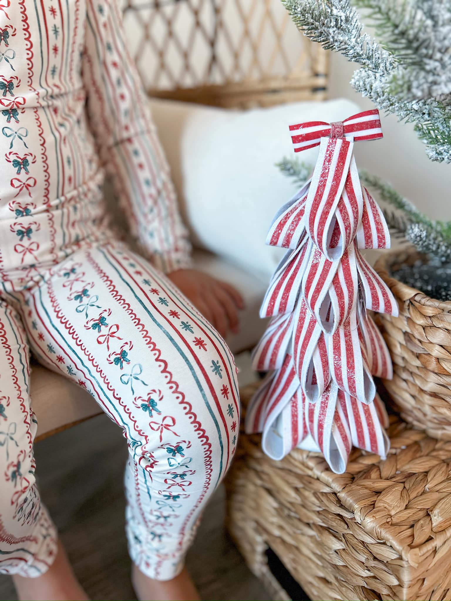 Candy Cane Lane Bamboo Christmas Pajamas - 2pc Set by Little Joy Co., product view 4