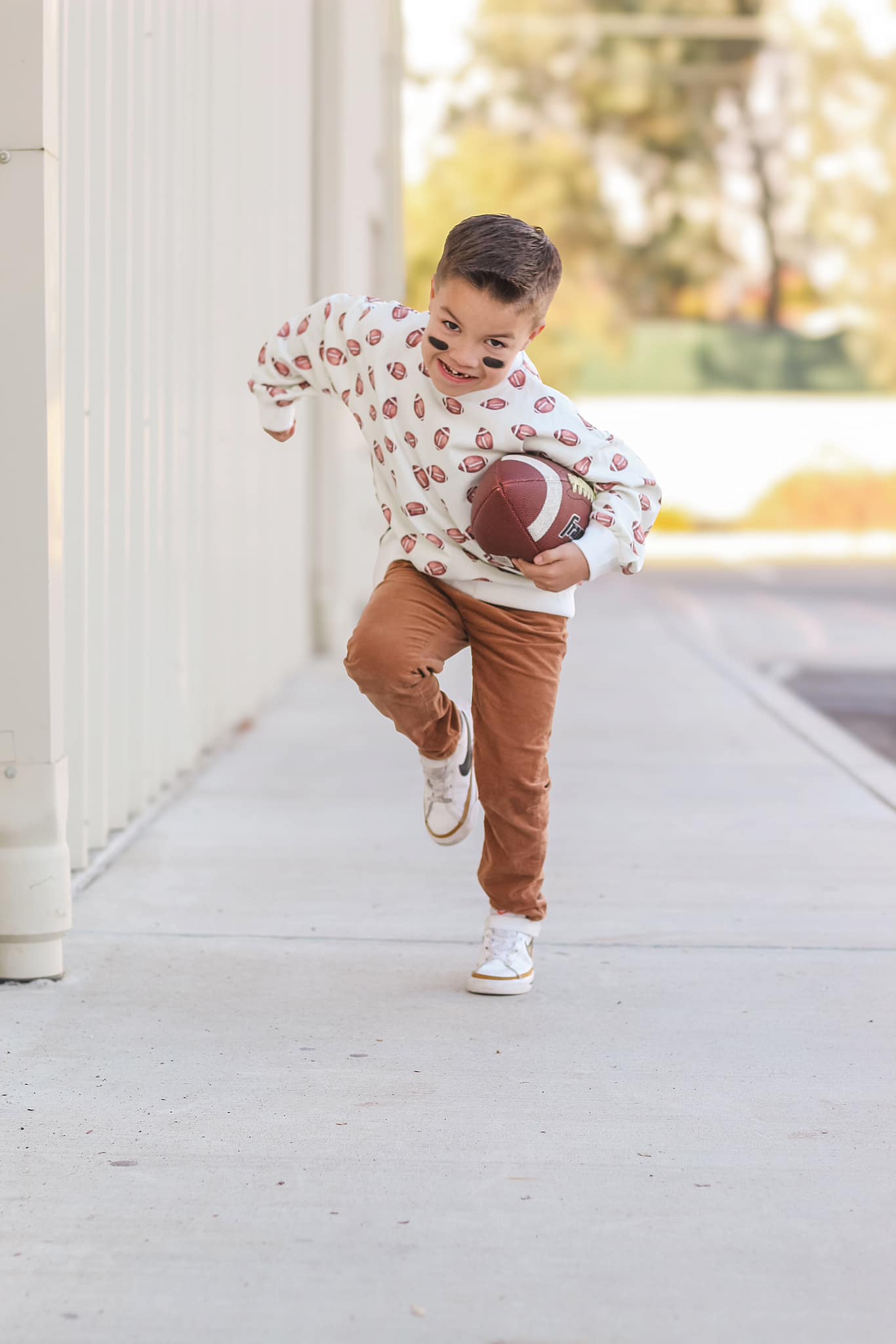 Football Print Crewneck Sweatshirt by Little Joy Co., product view 6