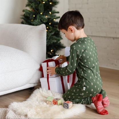 Christmas Tree Bamboo Pajamas - 2pc Set by Little Joy Co., product view 2