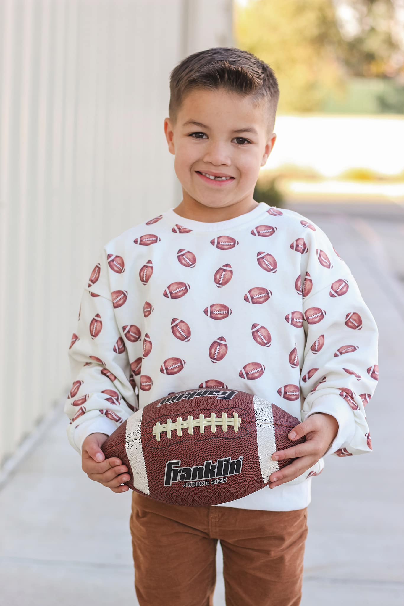 Football Print Crewneck Sweatshirt by Little Joy Co., product view 4
