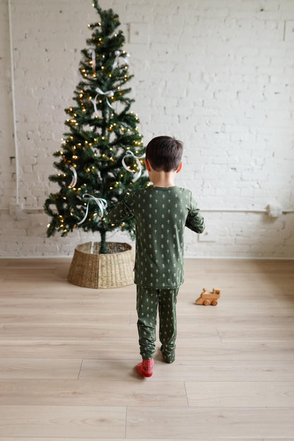Christmas Tree Bamboo Pajamas - 2pc Set by Little Joy Co., product view 4