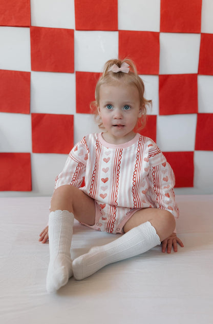 Laced with Love Sweatshirt Romper by Little Joy Co., product view 4