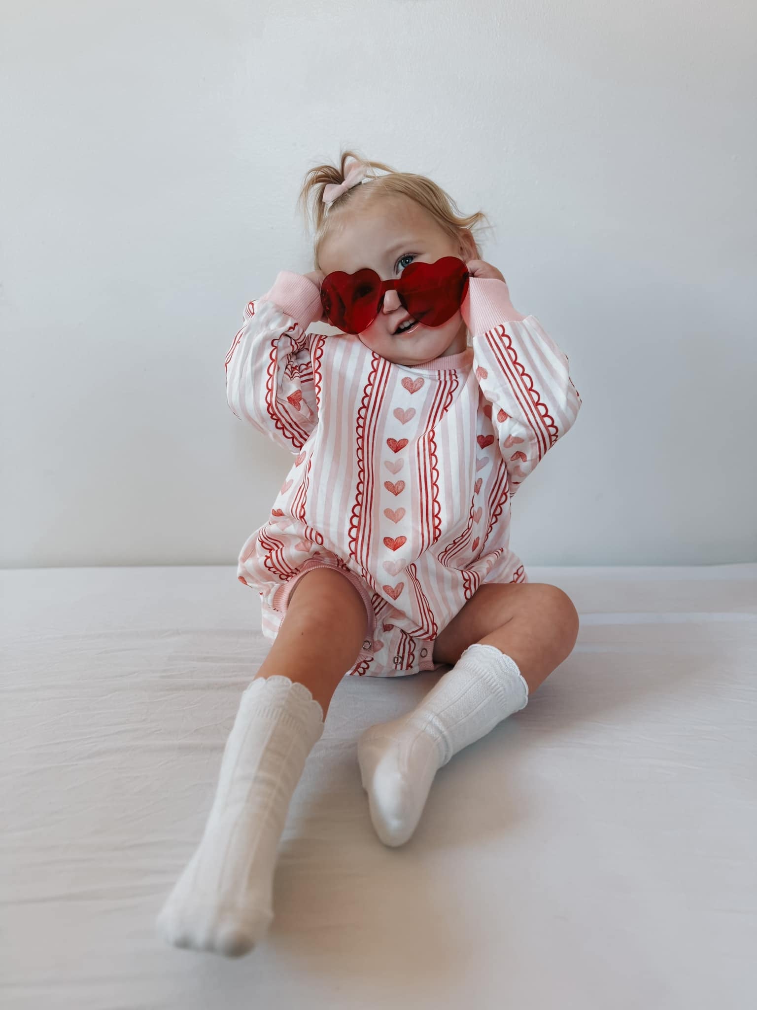 Laced with Love Sweatshirt Romper by Little Joy Co., product view 3