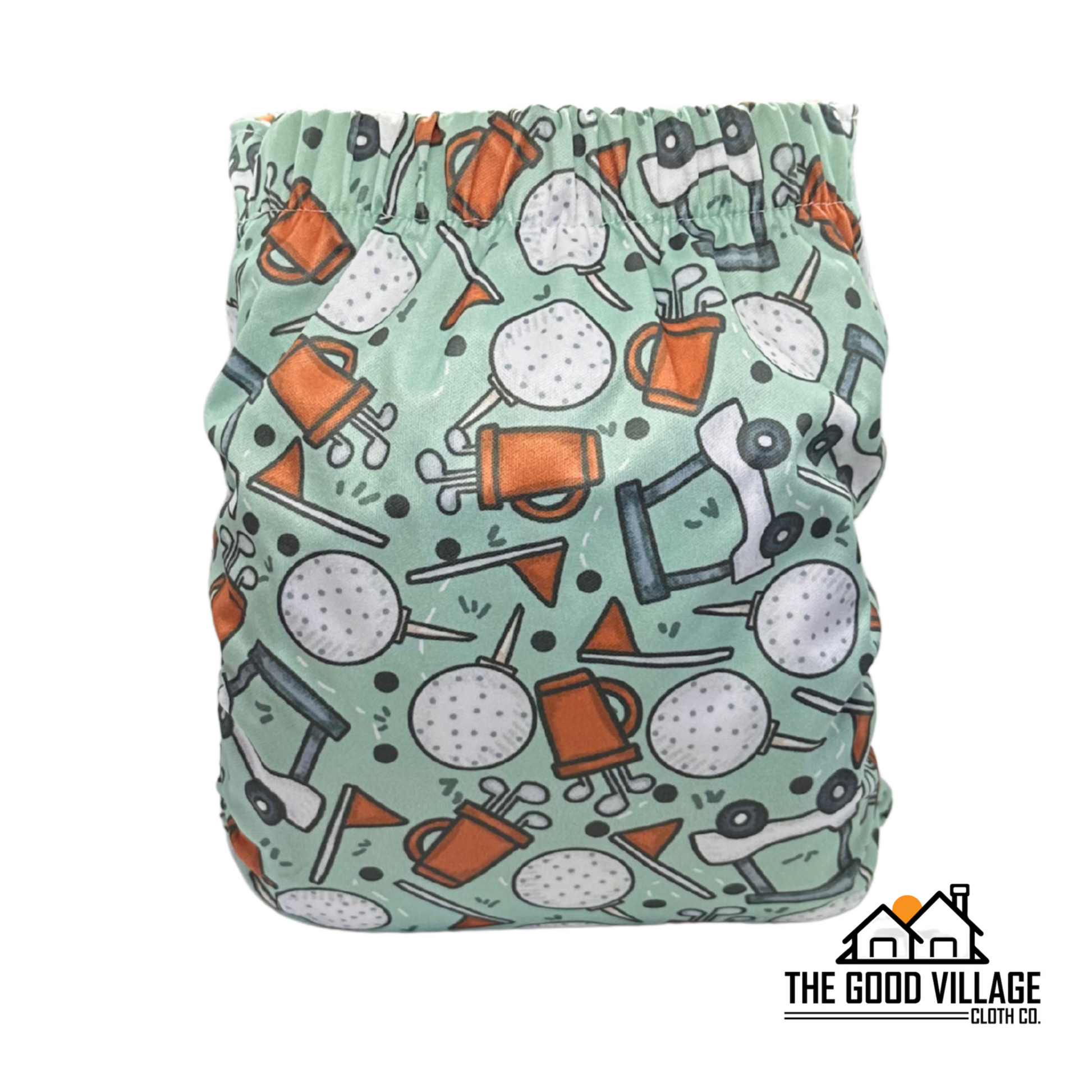 One Size Pocket Diaper - Tee Time by The Good Village Cloth Co., product view 2