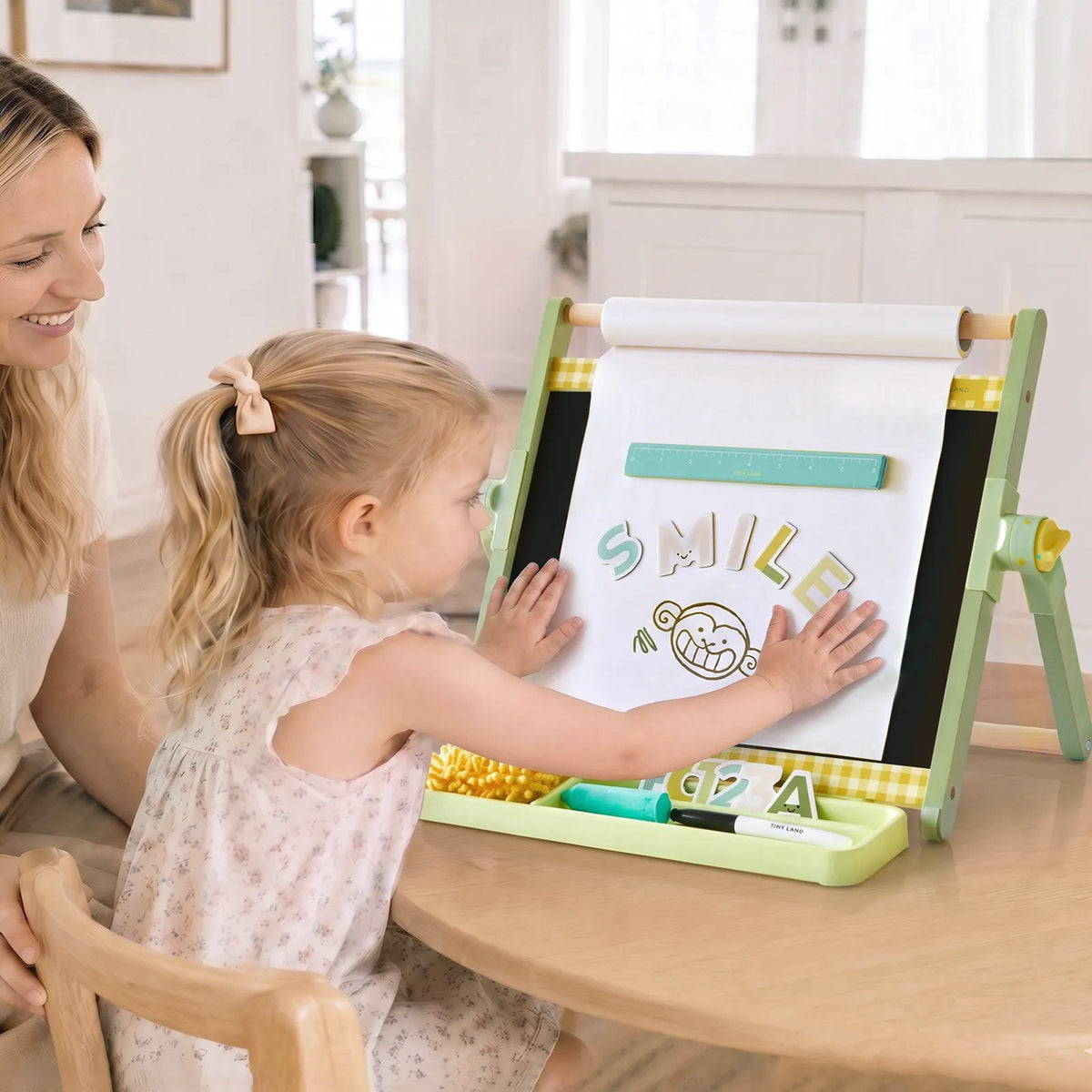 Tiny Land 3-in-1 Magnetic Tabletop Easel for Kids, Ages 3+