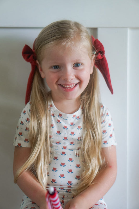 Red White & Blue Tulip 2pc Bamboo Pajamas by Little Joy Co.