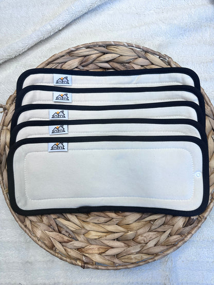 5 Pack | 4 Layer Diaper Inserts | Hemp Cotton by The Good Village Cloth Co.