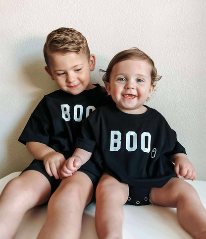 BOO Ghost Oversized Tee or T-Shirt Romper by Little Joy Co., product view 5