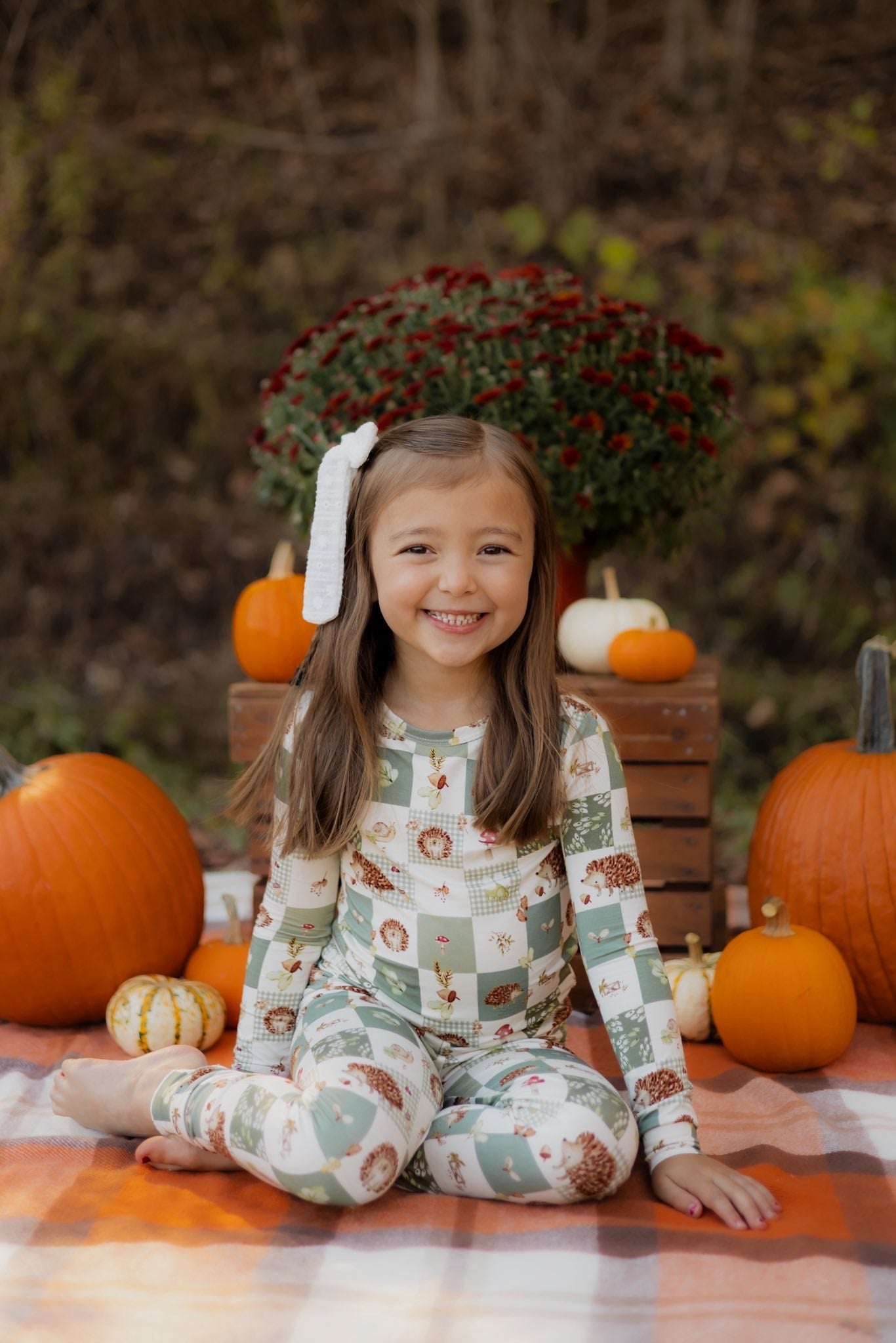 Harvest Hedgehogs 2pc Bamboo Pajamas by Little Joy Co., product view 5