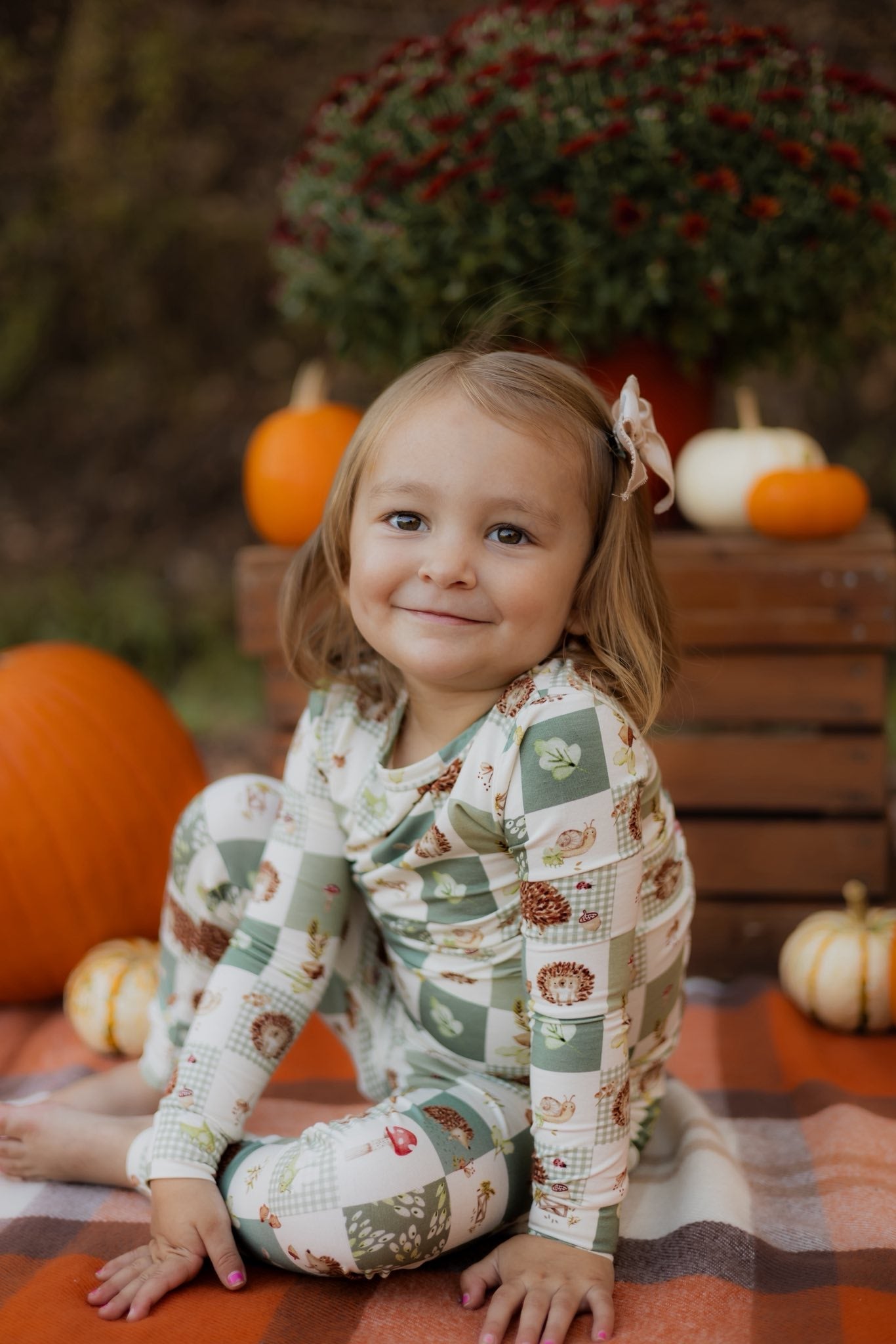 Harvest Hedgehogs 2pc Bamboo Pajamas by Little Joy Co., product view 7