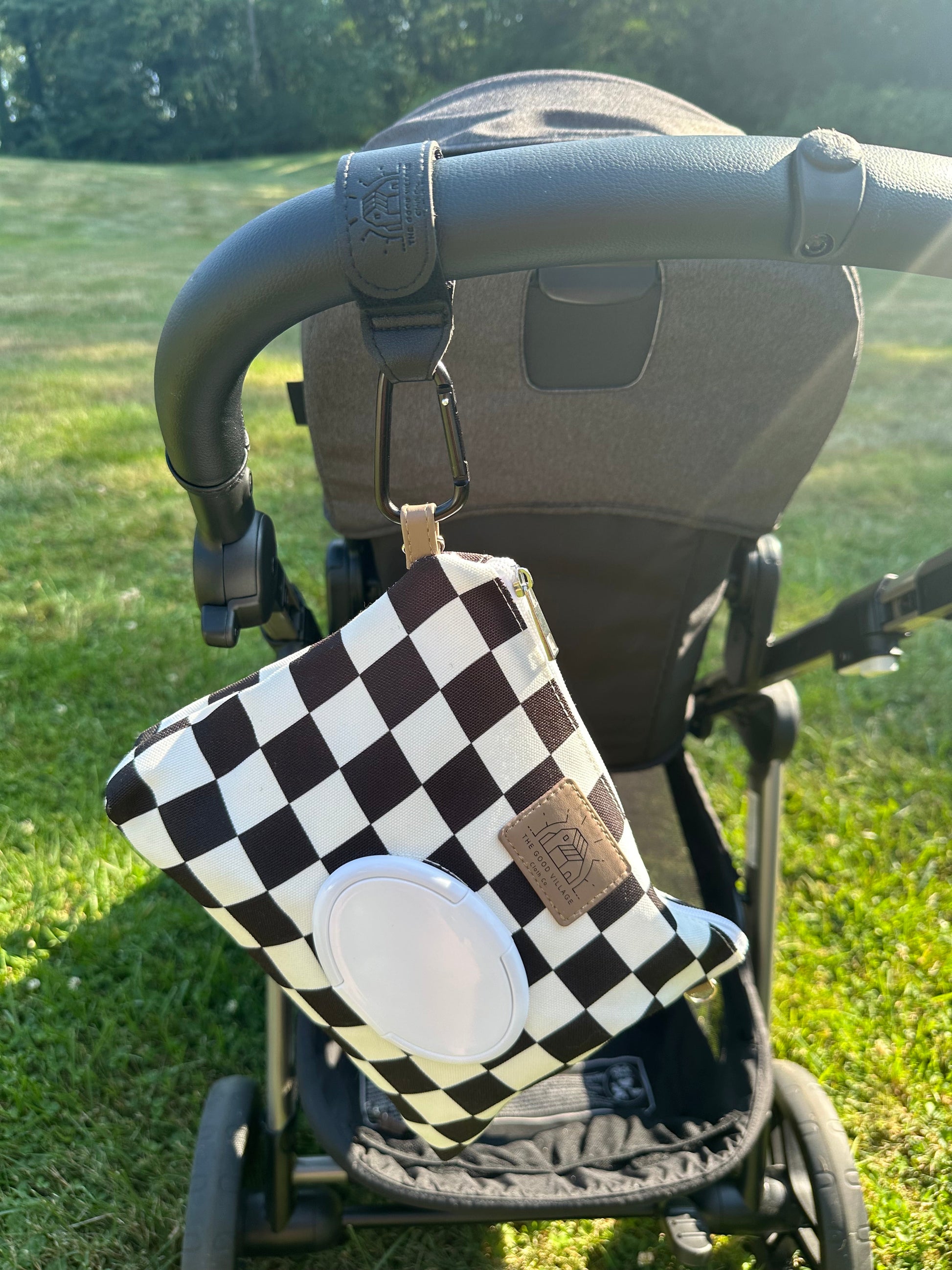 Wipes Clutch | Black Check by The Good Village Cloth Co., product view 5