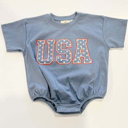USA Stars T-Shirt Romper by Little Joy Co., product view 8