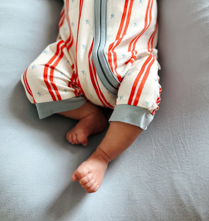 Stars & Stripes Bamboo Shorty Pajamas by Little Joy Co., product view 2