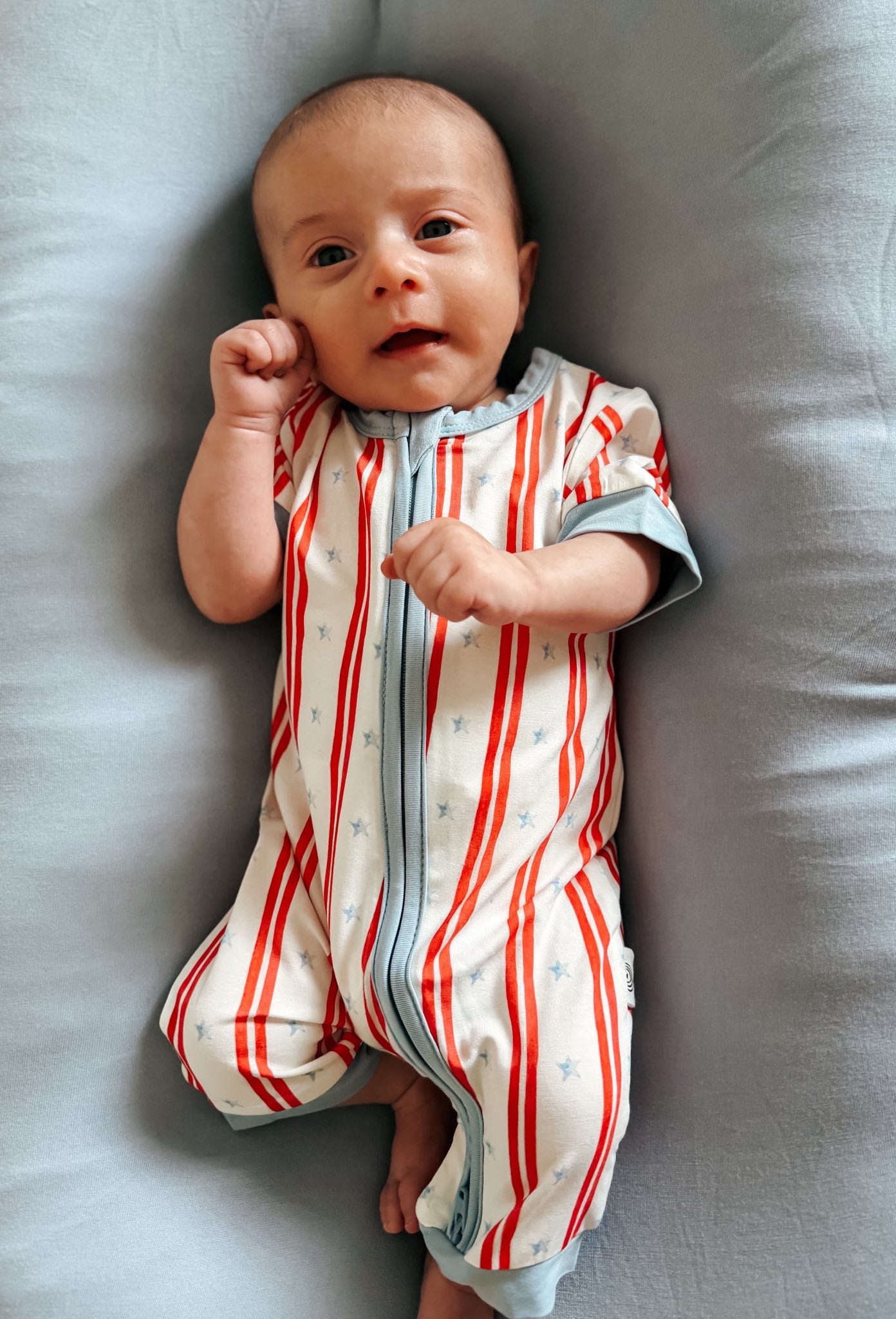 Stars & Stripes Bamboo Shorty Pajamas by Little Joy Co., product view 4