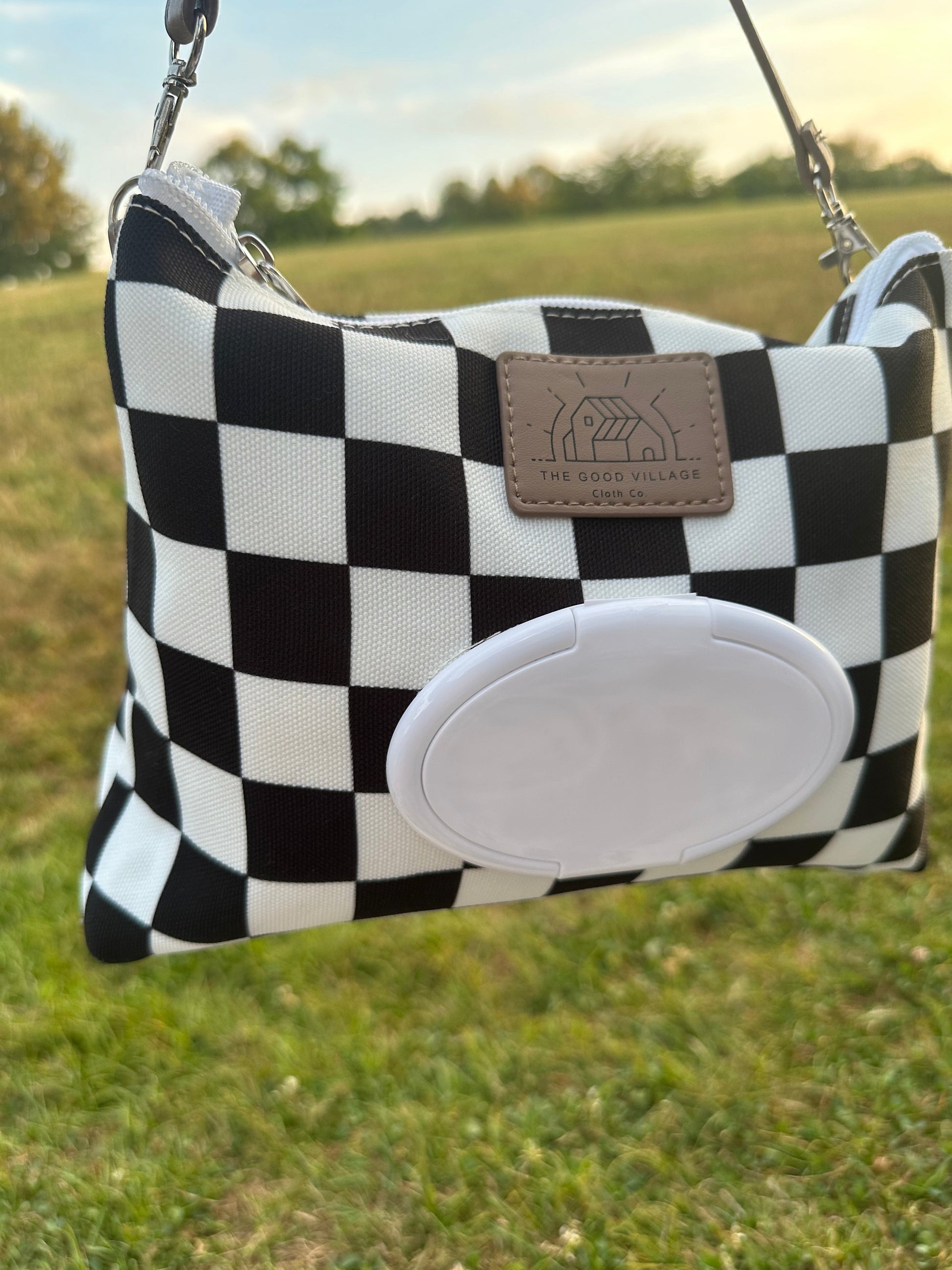 Wipes Clutch | Black Check by The Good Village Cloth Co., product view 12