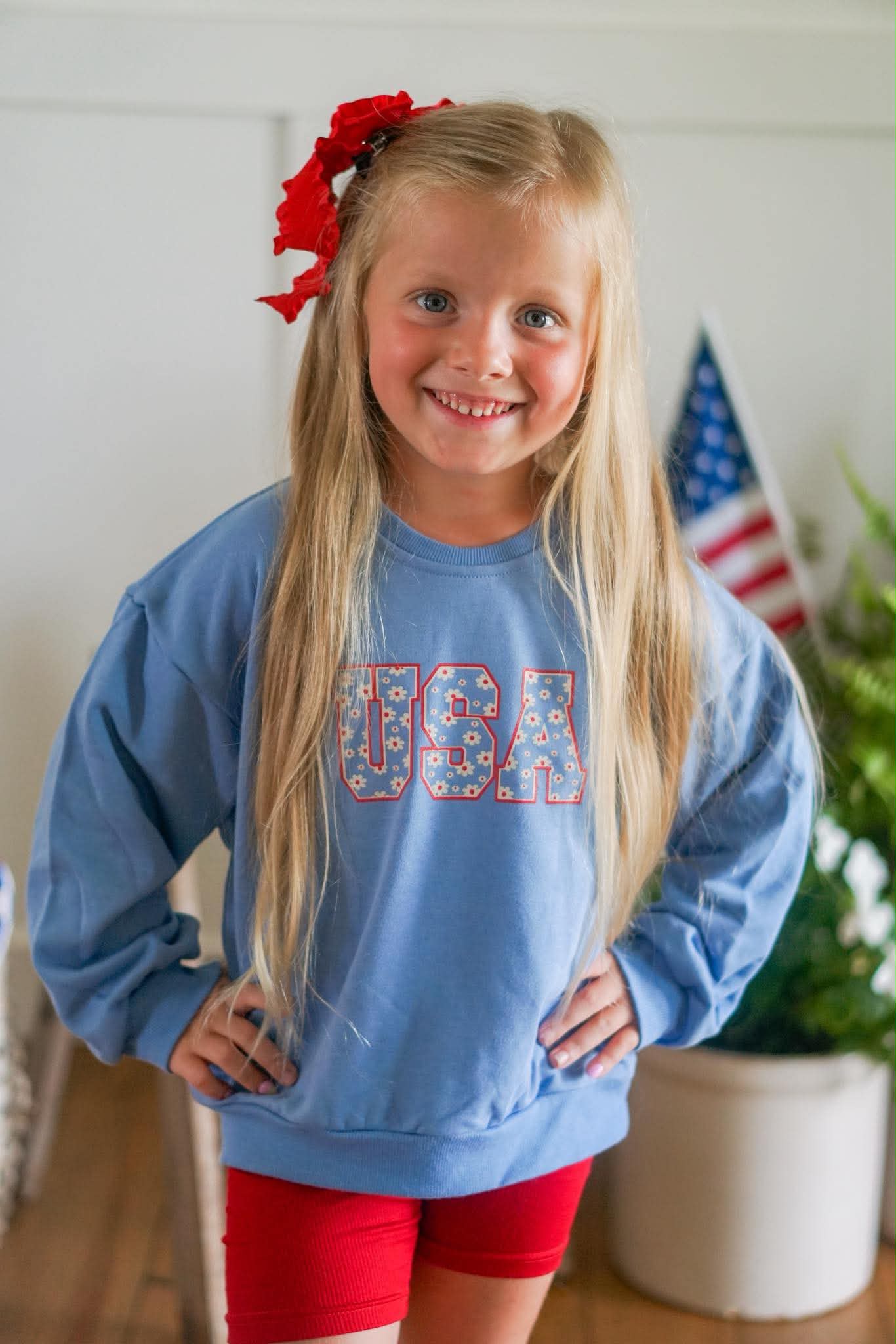 USA Daisy Crewneck Sweatshirt - more colors by Little Joy Co.