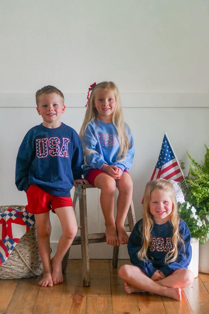 USA Daisy Crewneck Sweatshirt - more colors by Little Joy Co., product view 3