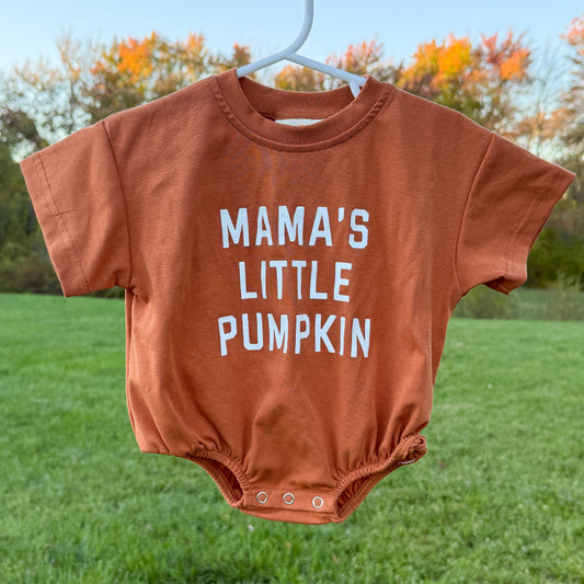 Mama’s Little Pumpkin T-Shirt Bubble Romper by Little Joy Co., product view 2