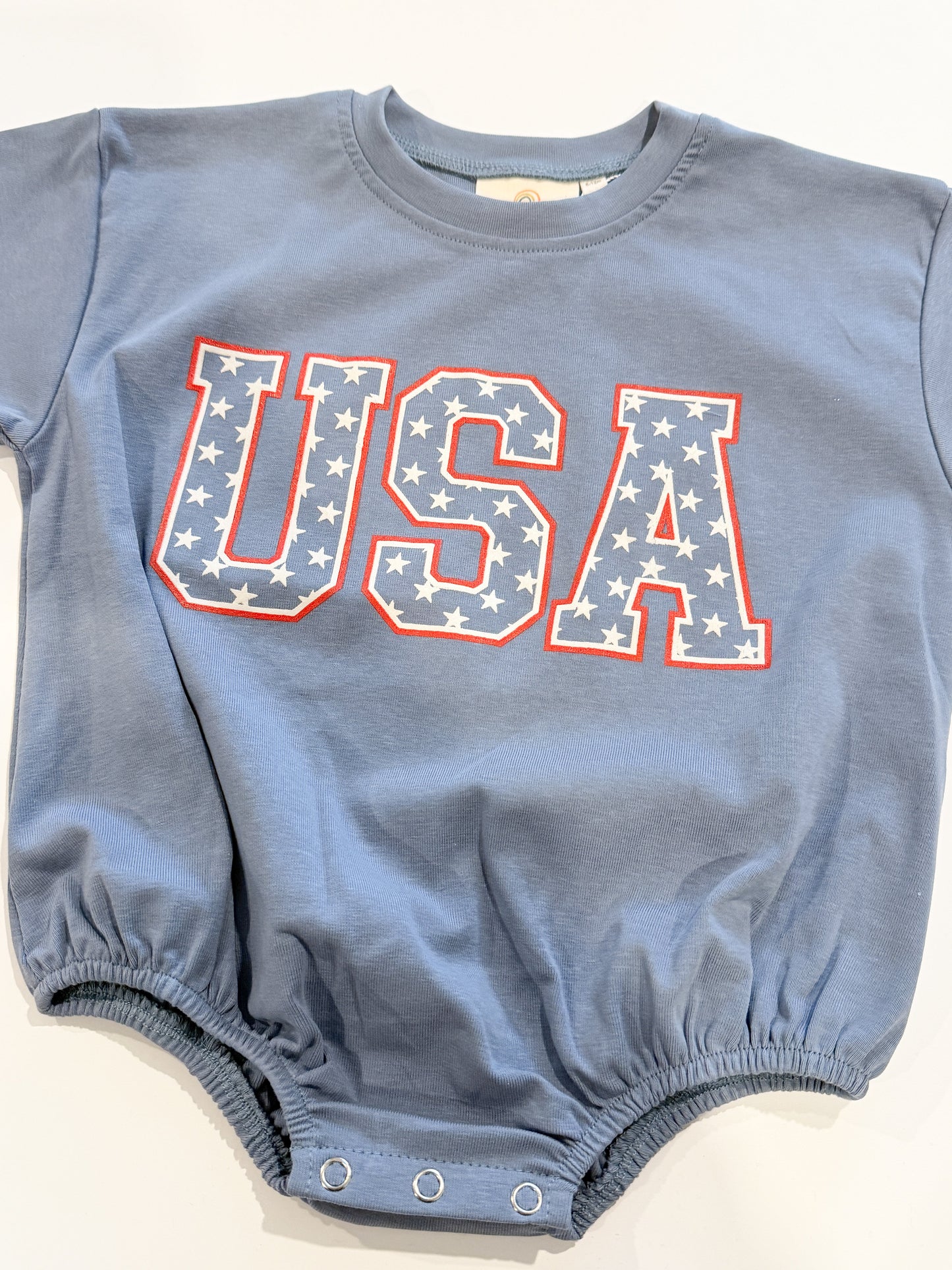 USA Stars T-Shirt Romper by Little Joy Co., product view 3