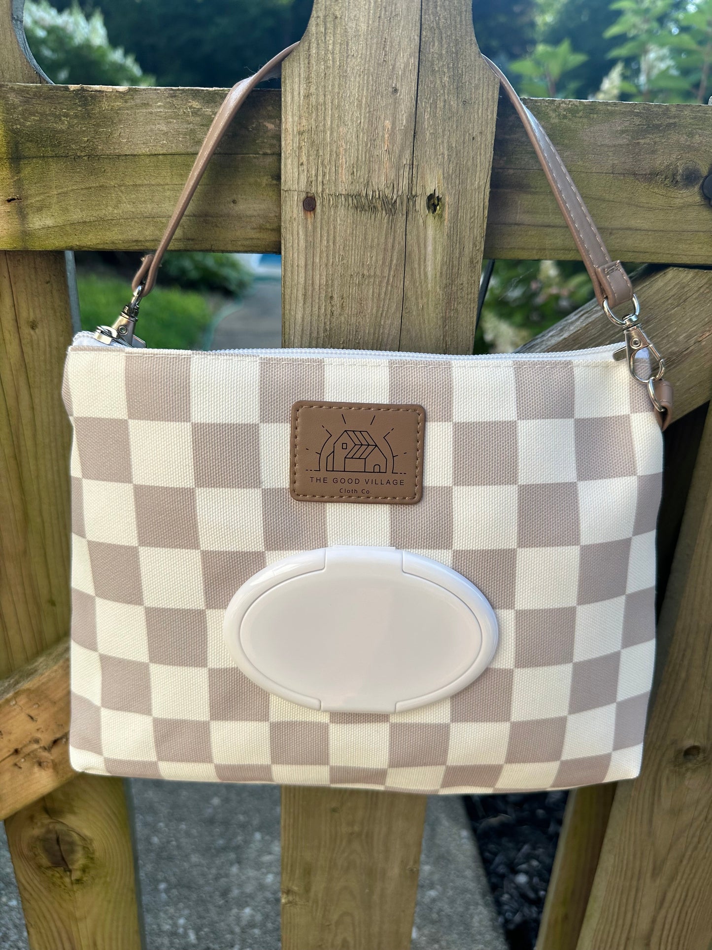 Wipes Clutch | Tan Check by The Good Village Cloth Co.