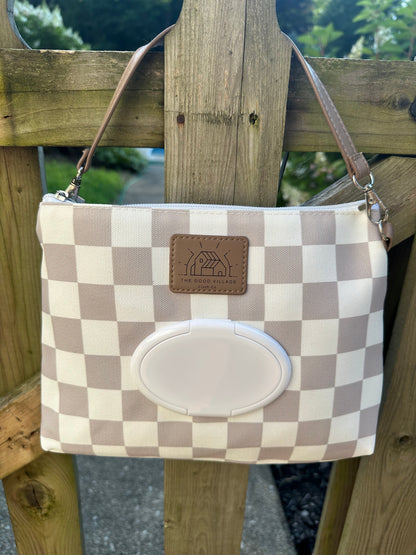 Wipes Clutch | Tan Check by The Good Village Cloth Co.