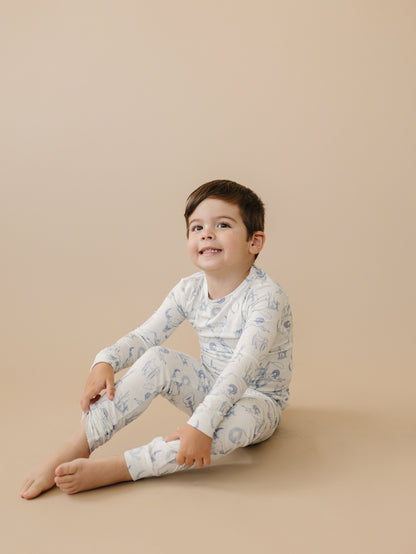 Cowboy Blues 2pc Ribbed Bamboo Pajamas by Little Joy Co., product view 8
