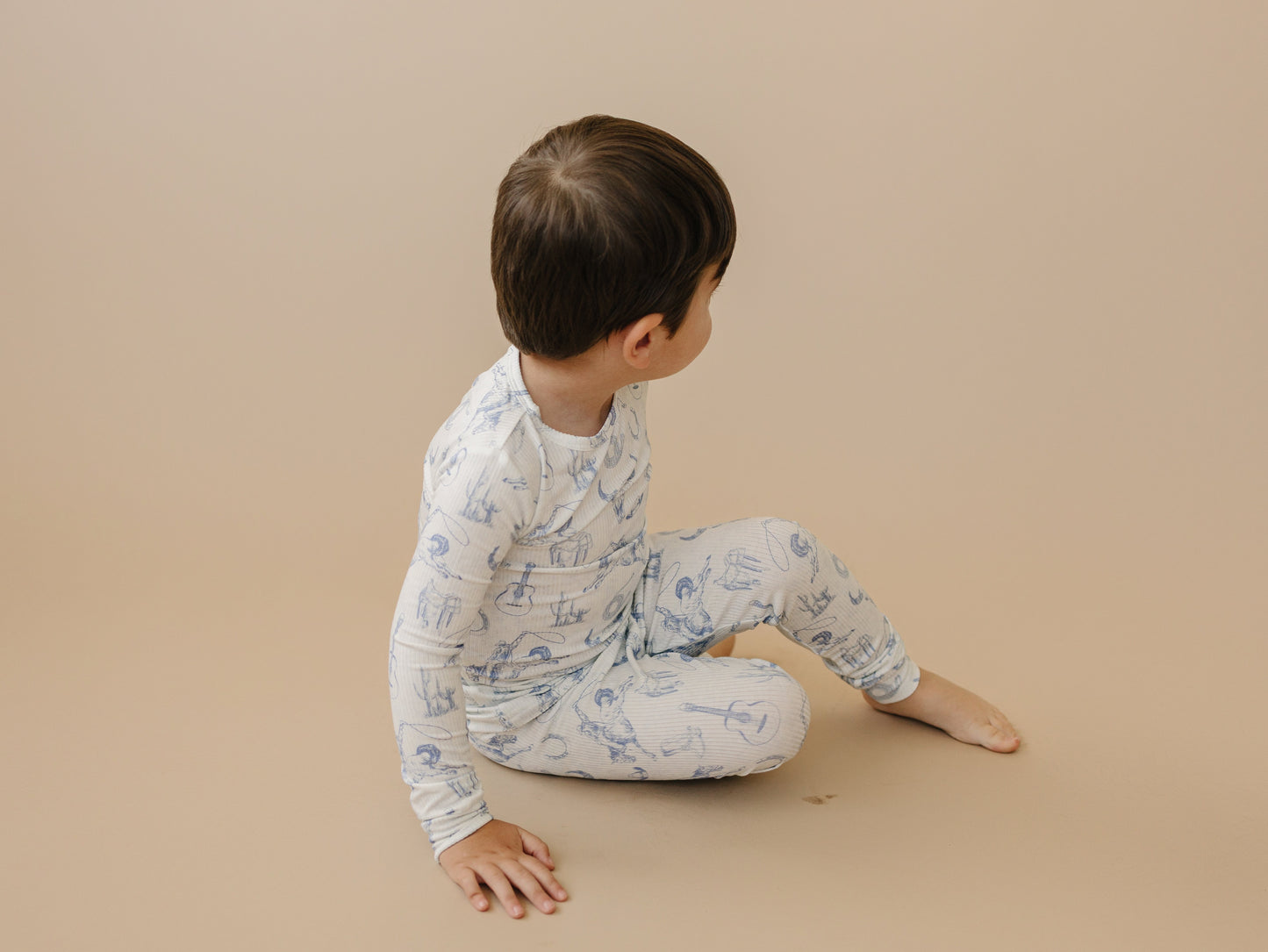 Cowboy Blues 2pc Ribbed Bamboo Pajamas by Little Joy Co., product view 9
