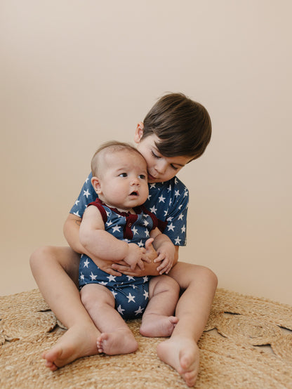 Navy Stars Bamboo Pocket Tee by Little Joy Co., product view 5