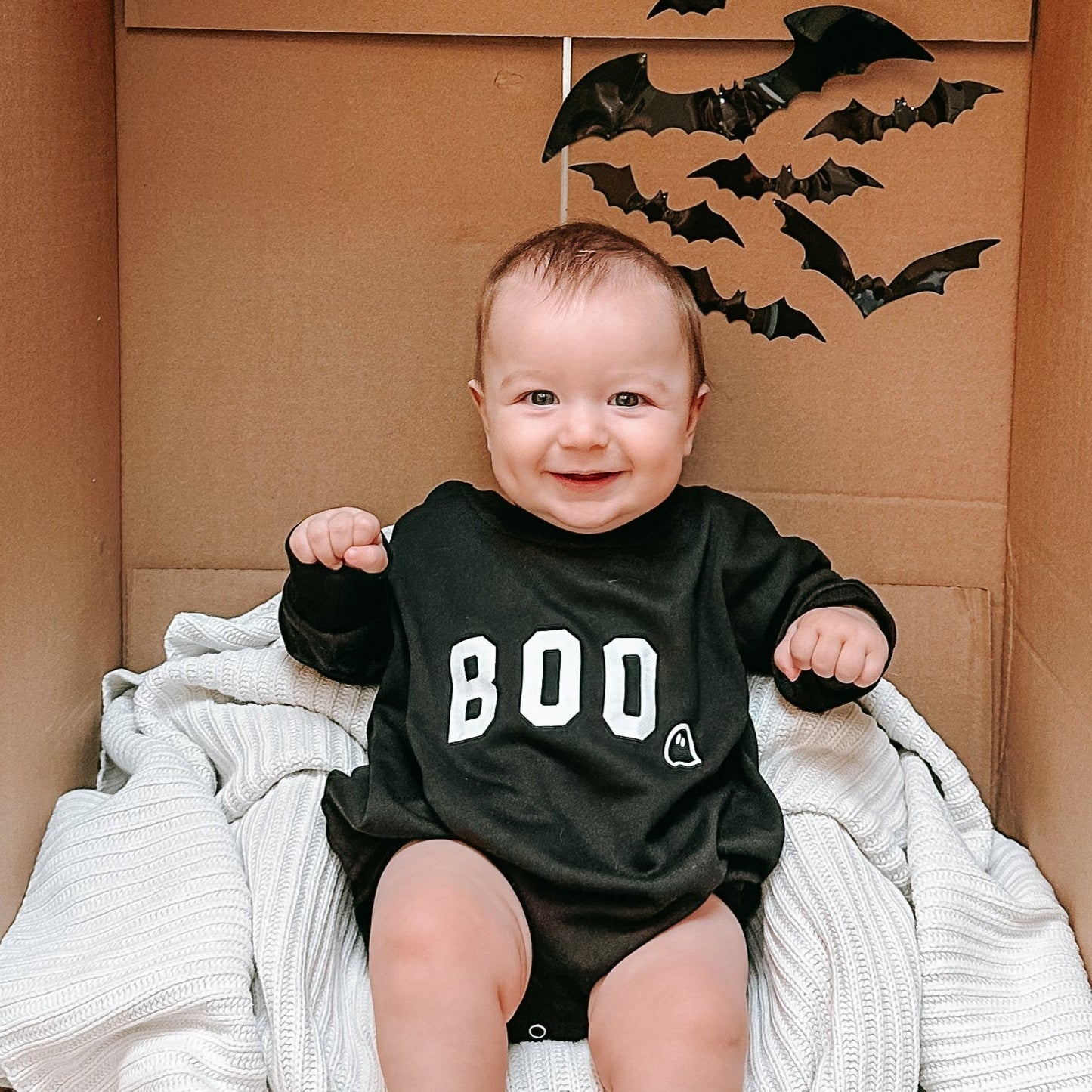 BOO Ghost Sweatshirt Romper by Little Joy Co.