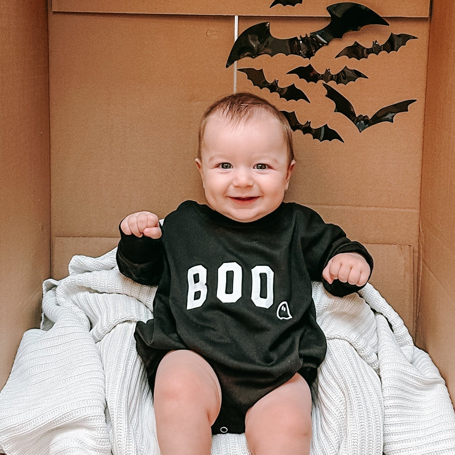 BOO Ghost Sweatshirt Romper by Little Joy Co.