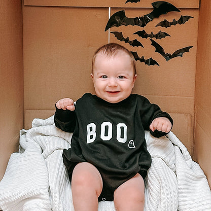 BOO Ghost Sweatshirt Romper by Little Joy Co.