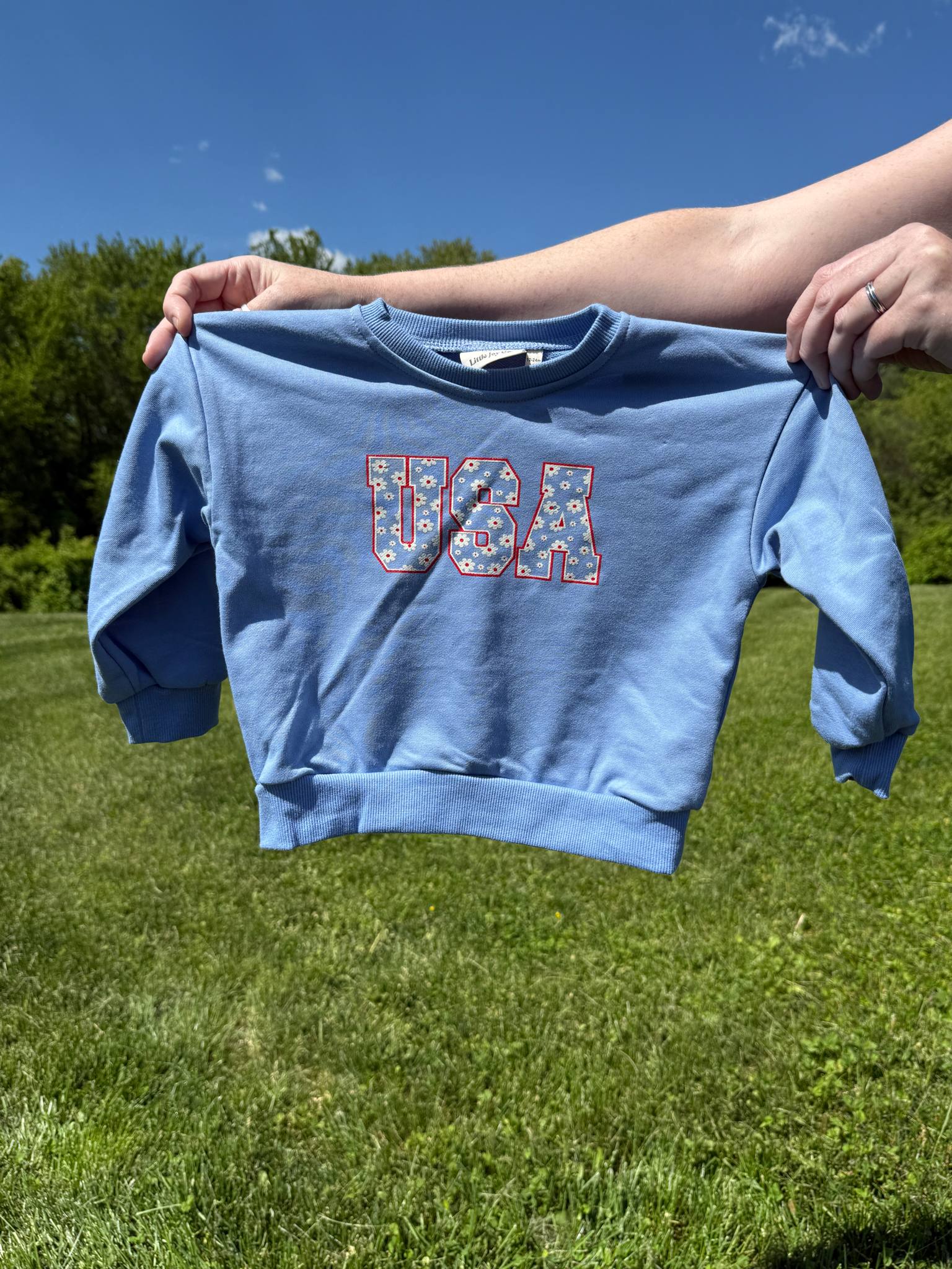 USA Daisy Crewneck Sweatshirt - more colors by Little Joy Co., product view 5