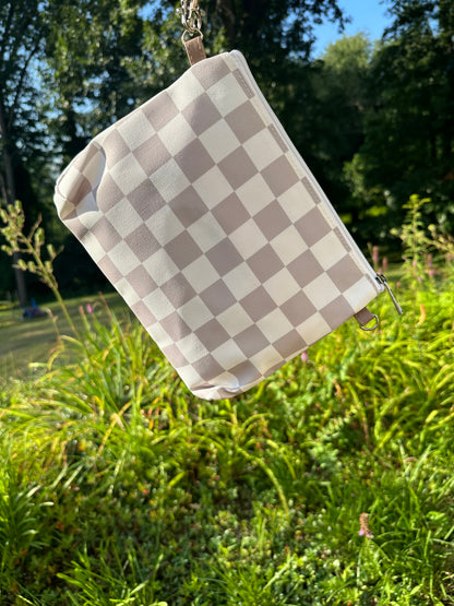 Wipes Clutch | Tan Check by The Good Village Cloth Co., product view 4