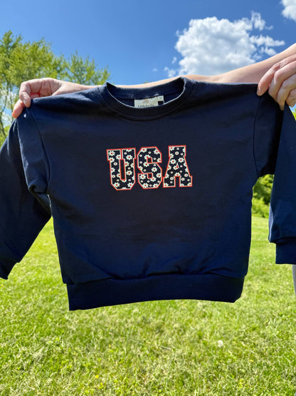 USA Daisy Crewneck Sweatshirt - more colors by Little Joy Co., product view 4