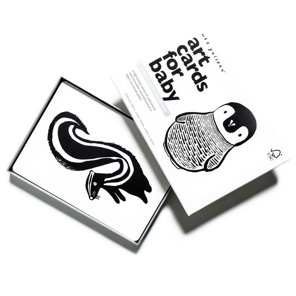 Wee Gallery Black and White Baby Art Cards – 6 Animal Cards