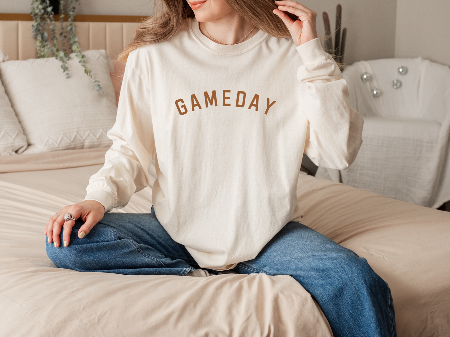 Adult 'Gameday’ Crew Comfort Colors Long Sleeve Tee by Little Joy Co.