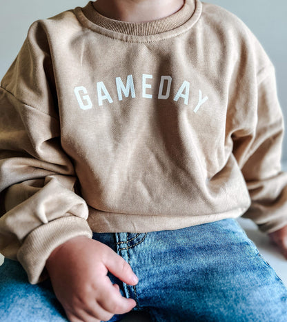 Gameday Crewneck Sweatshirt – Camel by Little Joy Co., product view 2