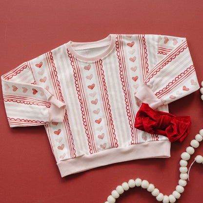 Laced with Love Crewneck Sweatshirt by Little Joy Co., product view 3
