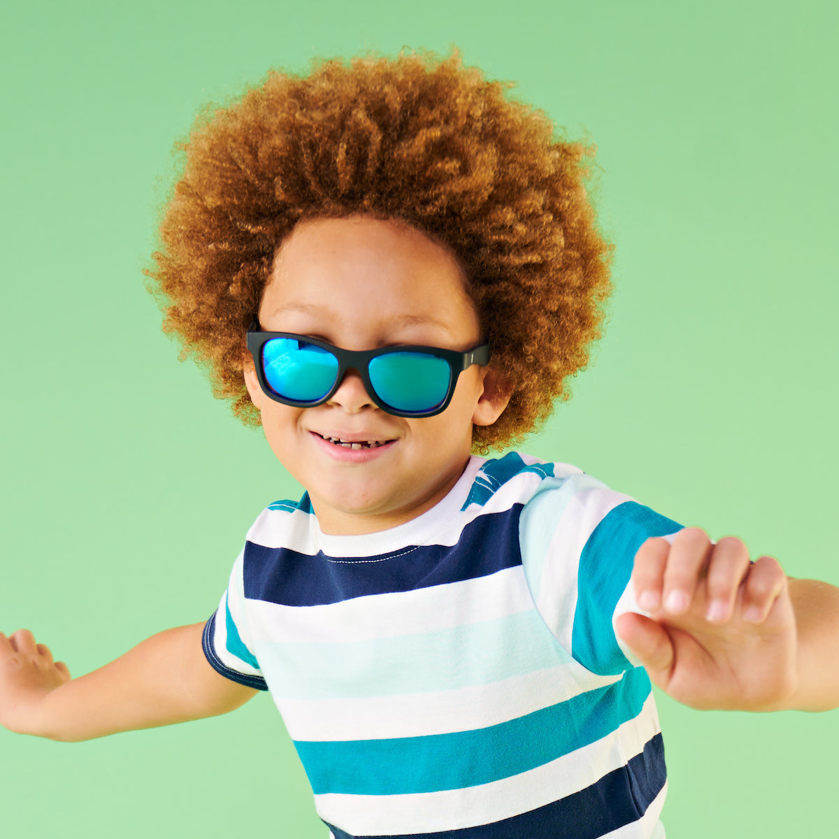 Babiators Jet Black Navigator Kids’ Polarized Sunglasses – Cobalt Blue