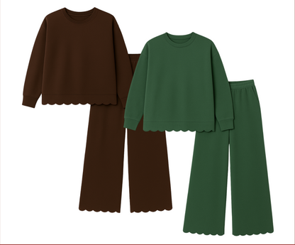 Adult Scalloped Set - Green or Brown by Little Joy Co., product view 7