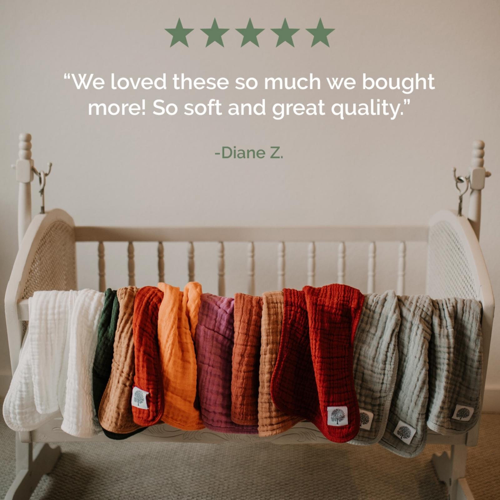 Rose Set - Muslin Burp Cloths (4 Pack) by Parker Baby Co., product view 11