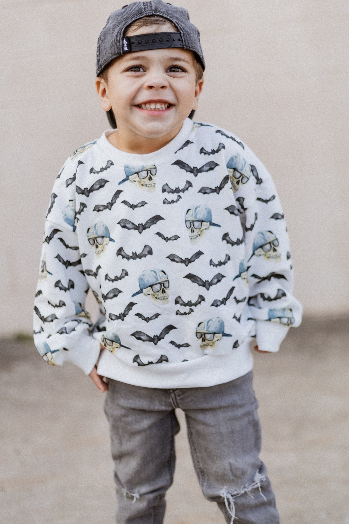 Spooky Bro Bamboo Bubble Romper or Crewneck Sweatshirt by Little Joy Co., product view 3